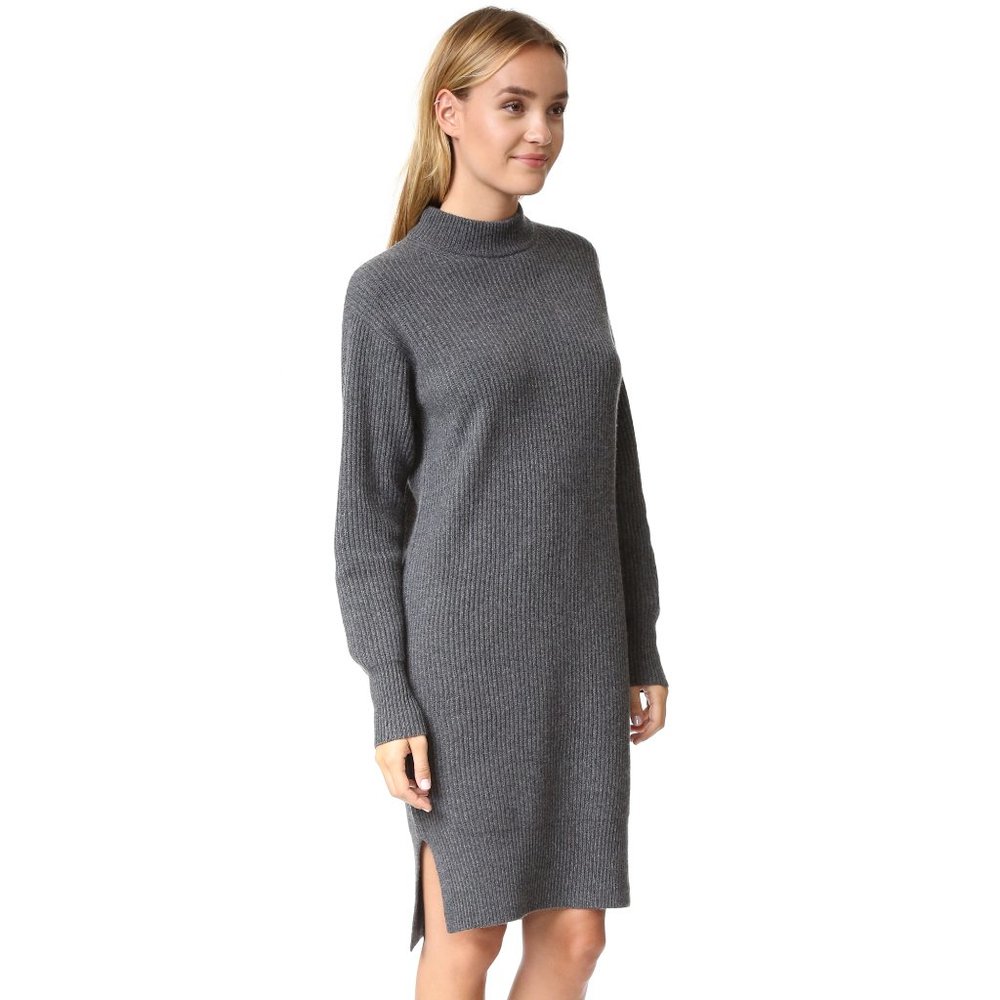 DKNY Cashmere Sweater Dress with Side Slit…